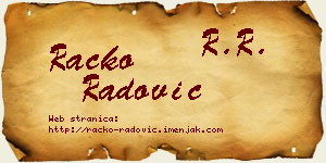 Racko Radović vizit kartica